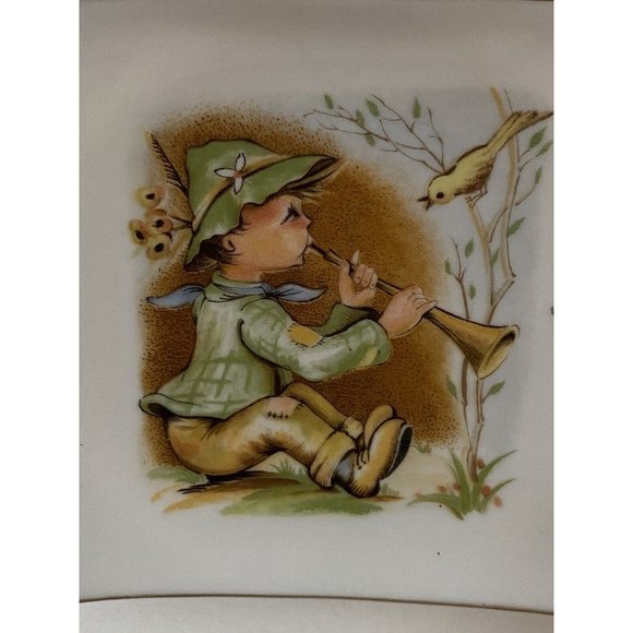 Vintage Hand Painted Small Porcelain Wall Hanging Plate or Christmas Ornament 3" - Picture 3 of 16